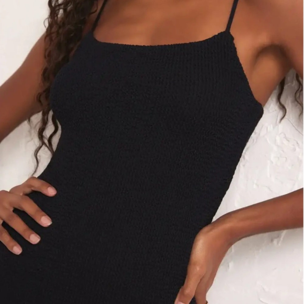 Z Supply Black Ribbed Sheath Mini Dress